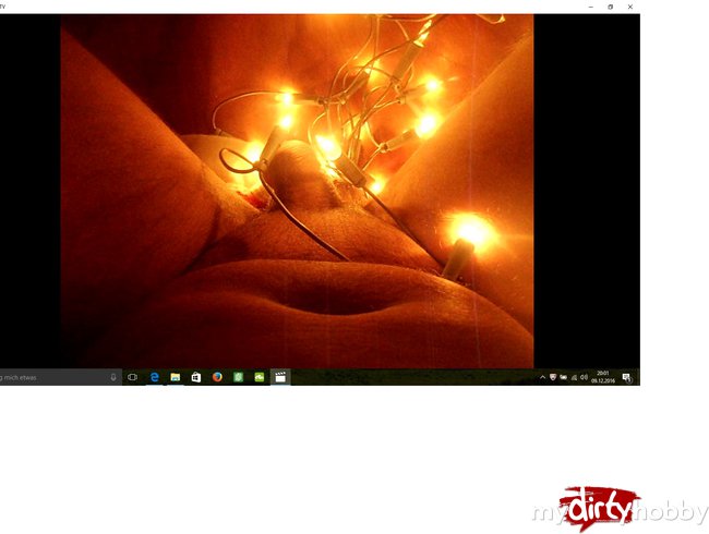 Weihnachten Lichter am Sack und Schwanz